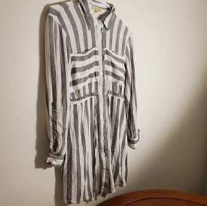 Love notes brand button up striped dress